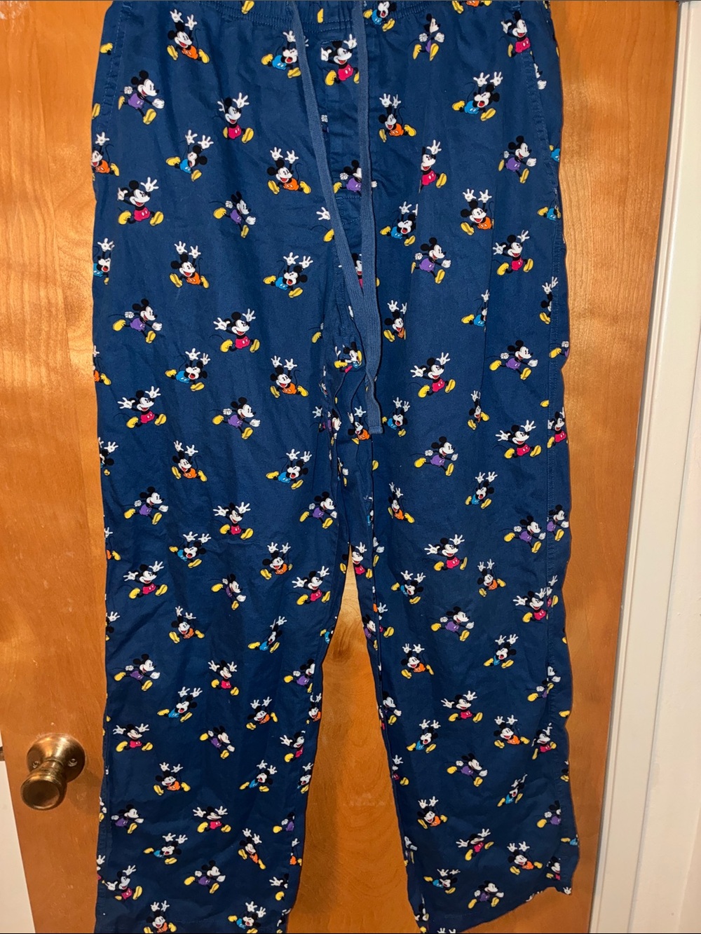 Men’s Navy Blue Mickey Mouse Pajama Pants Sz L